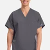 (PH) Unisex V-Neck 1 Pocket Solid Scrub Top - 4777 - Image 5