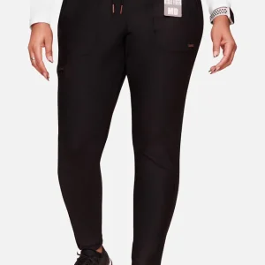 (CWINHS) Women's Mid Rise Tapered Leg Drawstring Pant - CK095-BL