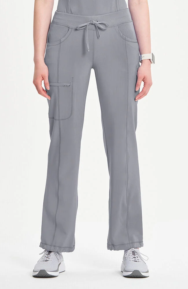 (PH-BO) Women's Rib Knit Drawstring Waist Scrub Pant - 1123A - Image 2