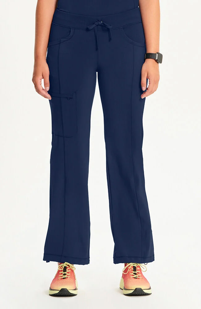 (PH-BO) Women's Rib Knit Drawstring Waist Scrub Pant - 1123A - Image 3