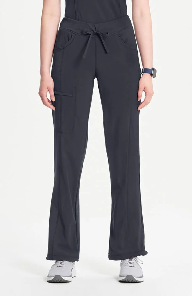 (PH-BO) Women's Rib Knit Drawstring Waist Scrub Pant - 1123A - Image 4