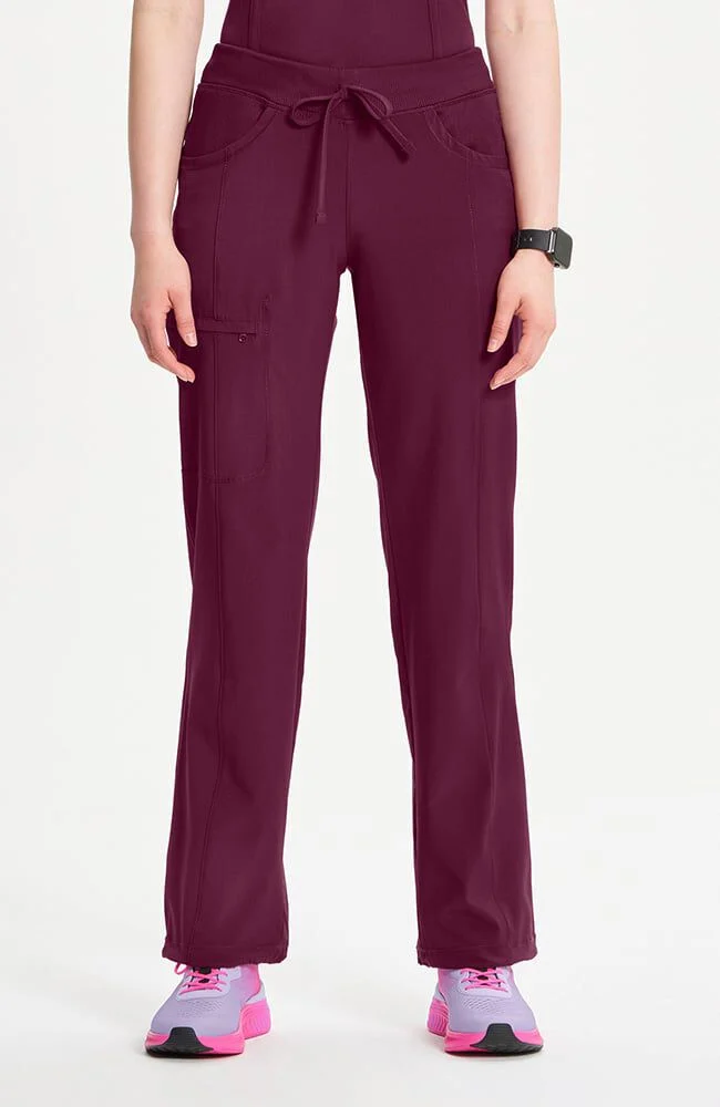 (PH-BO) Women's Rib Knit Drawstring Waist Scrub Pant - 1123A - Image 5