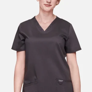 (CWINHS-ST) Women's V-Neck Solid Scrub Top - CK2391A