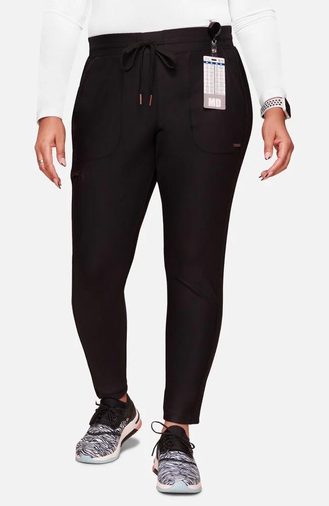 (PH-BO) Women's Mid Rise Tapered Leg Drawstring Pant - CK095 - Image 5