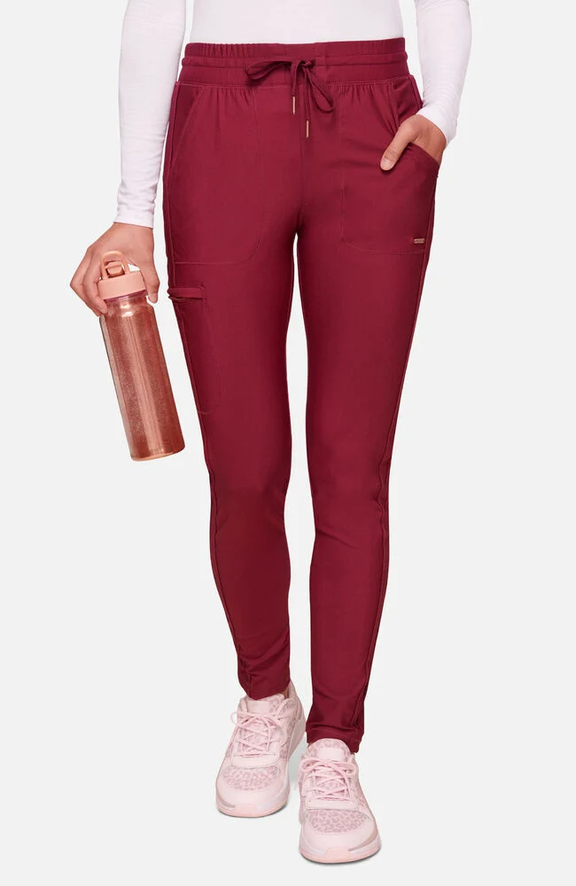 (PH-BO) Women's Mid Rise Tapered Leg Drawstring Pant - CK095 - Image 2