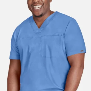 (PH) Men's V-Neck Solid Scrub Top - CK885