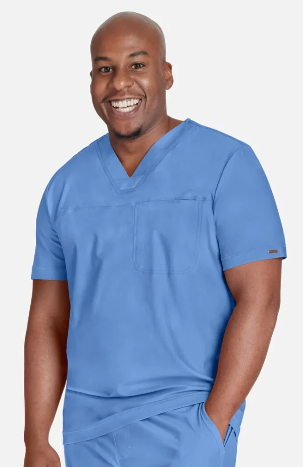 (PH) Men's V-Neck Solid Scrub Top - CK885