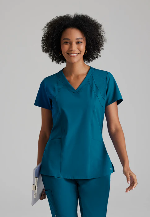 (PH-BO) Racer 4-Pocket V-Neck Scrub Top - 5105
