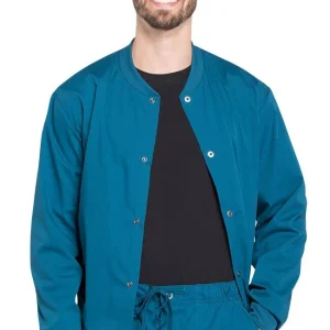 (CWINHS-RN) Men's Snap Front Warm-Up Solid Scrub Jacket - WW360
