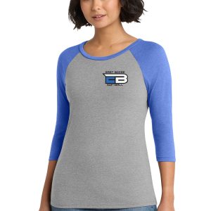 (EBSS) District® Women’s Perfect Tri® 3/4-Sleeve Raglan - DM136L
