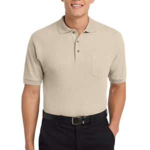 (TA) Port Authority® Silk Touch™ Polo with Pocket - K500P