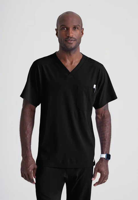(PH-BO) Structure 1-Pocket V-Neck Scrub Top - SK0112 - Image 2