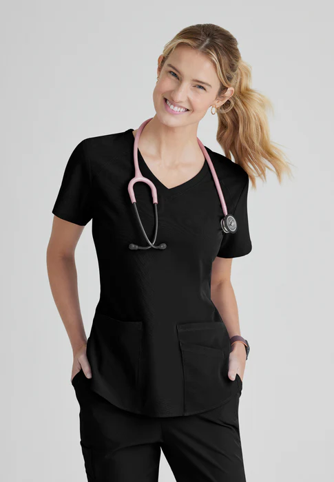 (PH-BO) Breeze 3-Pocket Curved V-Neck Scrub Top - SK101 - Image 3