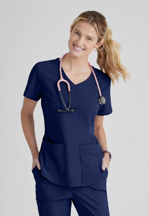(PH-BO) Breeze 3-Pocket Curved V-Neck Scrub Top - SK101 - Image 4