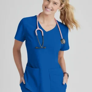 (PH-BO) Breeze 3-Pocket Curved V-Neck Scrub Top - SK101
