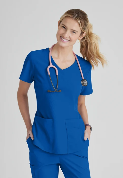 (PH-BO) Breeze 3-Pocket Curved V-Neck Scrub Top - SK101