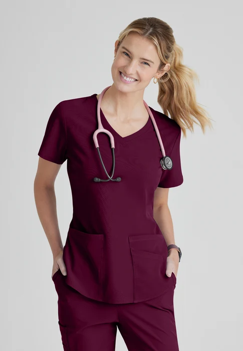 (PH-BO) Breeze 3-Pocket Curved V-Neck Scrub Top - SK101 - Image 5
